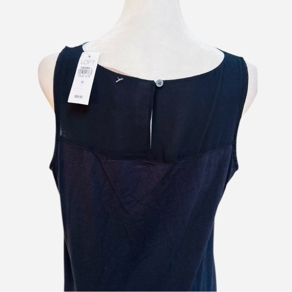 LOFT Navy Blue Lace Detail Mini Dress - Picture 4 of 6